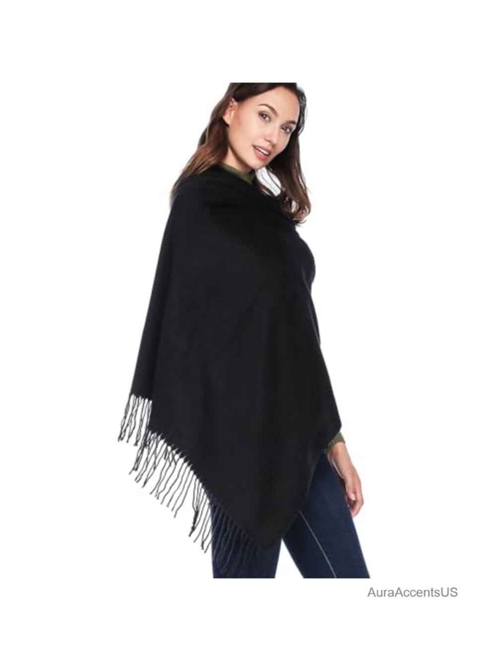 Wool Blend Pashmina Shawl Wrap Soft Warm Winter Scarf Women